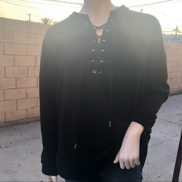 Lace Up Pullover Sweater - Picture 2 of 3